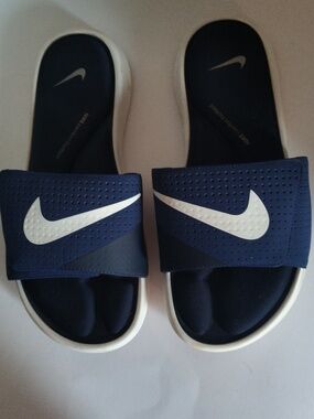 Nike Ultra Comfort Men's Blue And White Slide Sandals